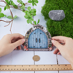 Sculpture de porte de fée en bois&nbsp;DIY-WH0430-364