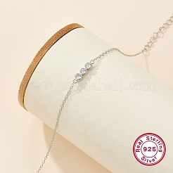 Pulsera de plata de ley s925 con circonitas redondas&nbsp;PB1196-2