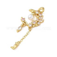 Pendenti in ottone con micro pavé di zirconi rosa&nbsp;CU-CBA8C34-09G