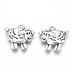 Tibetischer stil Aluminium Anhänger & Charms&nbsp;X-TIBE-S323-019AS-RS