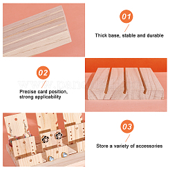 Espositori per orecchini in legno a 3 slot&nbsp;EDIS-WH0012-85