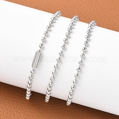 Anlaufgeschützte klassische schlichte Kugelketten aus 304 Edelstahl für Herren und Damen&nbsp;STAS-M174-007