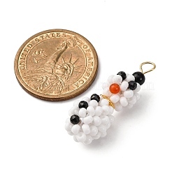 Pendentifs bonhomme de neige en perles de verre de Noël&nbsp;PALLOY-MZ00789-01