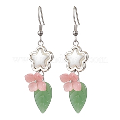 Blume 304 Edelstahl handgefertigte Bunte Malerei Ohrhänger&nbsp;EJEW-JE06430-02
