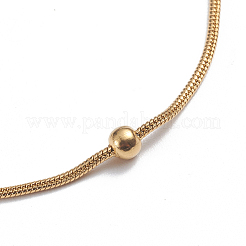 Tobilleras de cadena de serpiente redonda de acero inoxidable con revestimiento iónico (IP)&nbsp;AJEW-G024-13G
