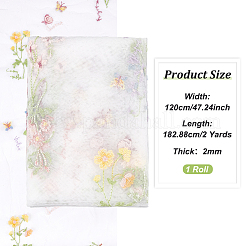 Tessuto in pizzo di tulle di poliestere ricamato con motivo floreale&nbsp;DIY-WH0409-67