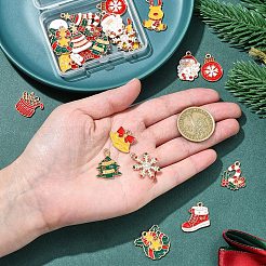 24 pendentifs en alliage émaillé sur le thème de Noël&nbsp;ENAM-FS0002-20