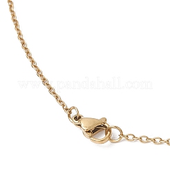 Natürlicher Karneol & Doppelkegelglas & Muschelkernperlen & Saatperlen Weihnachtskranz-Anhänger 304 Edelstahl-Kabelkette Halsketten für Frauen&nbsp;NJEW-MZ00122