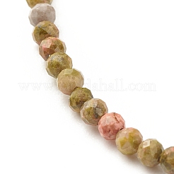 Braccialetto di perline rotonde unakite naturale&nbsp;BJEW-JB08238