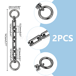 Chaînes croisées d'extension de sangle de sac en alliage&nbsp;PURS-WH0001-71B