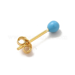 Runde Kugel-Ohrstecker aus Emaille&nbsp;EJEW-C020-01G-07