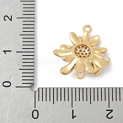 Blumen Messing Micro Pave klare Zirkonia Verbinder Charms&nbsp;KK-M326-06-G02