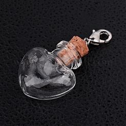 Gemischte Formen Glas Wunsch Flaschenanhänger&nbsp;HJEW-JM00186