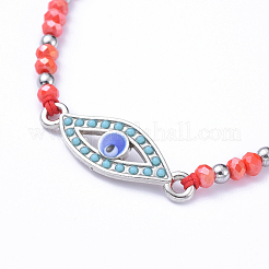 Bracelets de perles de nylon tressés réglables&nbsp;BJEW-JB05157-02