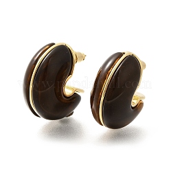 Boucles d'oreilles à tige en laiton en forme de C&nbsp;EJEW-A121-10G-01