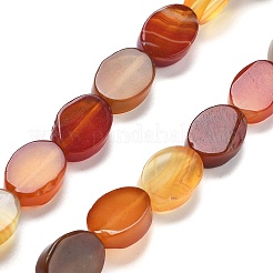 Fili di perline di agata rossa tinte e riscaldate naturalmente&nbsp;G-P559-B01-01