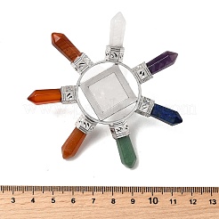 Natürliche Mischsteinpyramide und Energiegenerator mit 7 Chakra-Punkt&nbsp;DJEW-K011-A