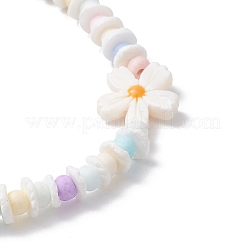 3 Stück 3 Stile natürliche Süßwassermuschel & synthetischer Türkis & Bunte Malerei-Perlen-Stretch-Armbänder für Frauen&nbsp;BJEW-JB12466