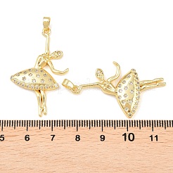 Pendenti in zirconi cubici trasparenti in micro pavè di ottone&nbsp;KK-G549-11G