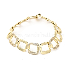 Messing-Gliederkettenarmbänder mit Mikropflaster und klarem Zirkonia für Damen&nbsp;BJEW-H630-03G
