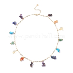 Pulsera y collar con dijes de piedras preciosas mixtas naturales y sintéticas&nbsp;SJEW-JS01234