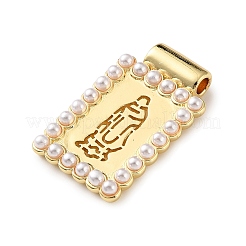Colgantes de perlas de latón y plástico&nbsp;KK-L269-01G-02