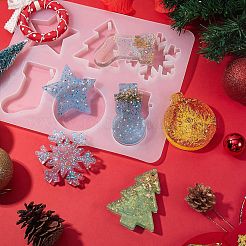 Bausatz zum Selbermachen von Anhängern mit Weihnachtsmotiven&nbsp;DIY-SZ0006-09