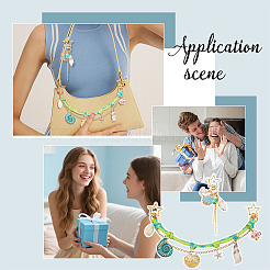 2 chaîne d'extension de sac en acier inoxydable 304 en forme d'étoile et de coquillage et décorations suspendues&nbsp;HJEW-OC00342