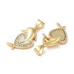 Pendenti in zirconi cubici trasparenti in micro pavè di ottone&nbsp;KK-B083-30G