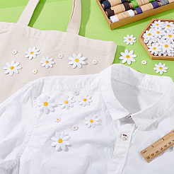 60 Stück 4 Stile Gänseblümchen Polyester Stickerei Stoff zum Aufbügeln/Aufnähen Patches&nbsp;DIY-GA0008-79