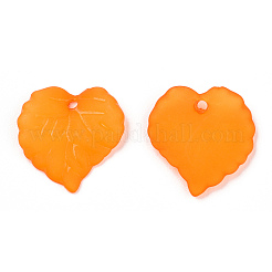 Charms de la hoja de acrílico esmerilado transparentes&nbsp;LS-FACR-ZX003-01G