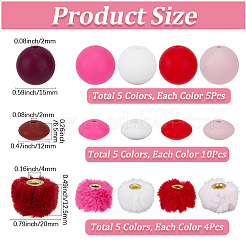 20 pz 5 colori imitazione pelliccia di visone perline europee&nbsp;FIND-PA0001-62B