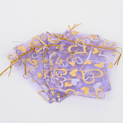 Herz gedruckt Organza Beutel&nbsp;OP-R022-10x12-05