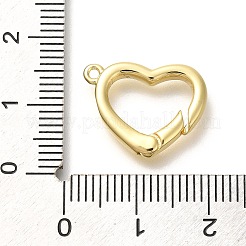 Anneaux de porte à ressort en laiton plaqués en forme de cœur&nbsp;KK-Z086-53G-03