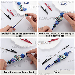 4 stücke 4 farben legierung armband werkzeug schmuck helfer beadable alligator clip&nbsp;AJEW-SP0001-71B