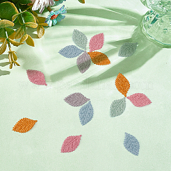 50 Stück 5 Farben Blatt Stoff Ornament Zubehör&nbsp;DIY-MA0006-96