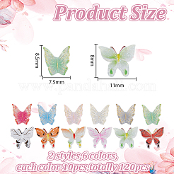 120 Stück Nagelkunst-Cabochons aus Schmetterlingsharz in 12 Farben&nbsp;MRMJ-HY0001-39