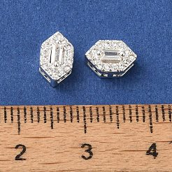 Perle di zirconi cubici trasparenti in micro pavè di ottone&nbsp;KK-G503-17S