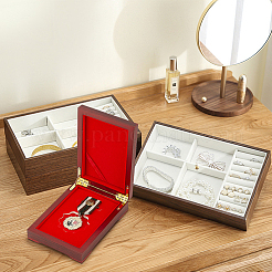 Boîte de rangement commémorative en bois pour pièces de monnaie avec couvercle à charnière et loquet en métal&nbsp;CON-WH0088-41A