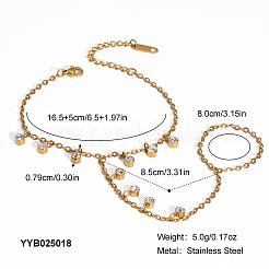 Bracelets à anneaux en acier inoxydable 304 avec chaîne et câble&nbsp;XO2335-6