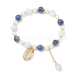 Braccialetti con ciondoli in acciaio inossidabile 304 con conchiglia di ciprea&nbsp;BJEW-JB12861