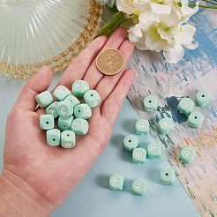 26pcs 26 Silikon-Alphabetperlen für die Herstellung von Armband oder Halskette&nbsp;SIL-SZ0001-01C