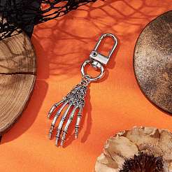 Halloween-Themen-Legierung Skelett Hand Anhänger Dekorationen&nbsp;HJEW-JM02147