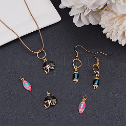 6 pz 3 stili pendenti in ottone smaltato&nbsp;KK-AR0004-43