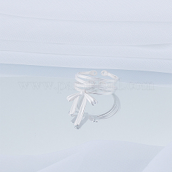 1 verstellbare Manschettenringe aus Messing mit Schleife für Damen&nbsp;RJEW-LP0002-45