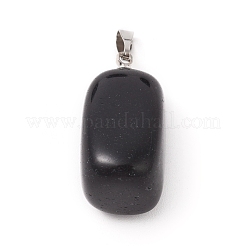 Natürlich gefärbte und erhitzte schwarze Achatanhänger&nbsp;G-k302-B16