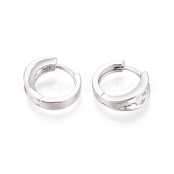 Boucles d'oreilles créoles en laiton zircon cubique micro pavé&nbsp;EJEW-T048-46P