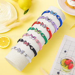 6 Stück 6 Farben Legierung Schmetterling Gliederarmband&nbsp;BJEW-GO0002-27