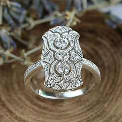 Retro-Fingerringe aus Messing und Zirkonia&nbsp;FS-WGF6FC6-03