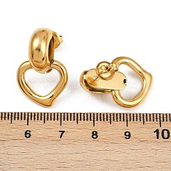 Ohrstecker mit Herzanhänger aus 304 Edelstahl&nbsp;EJEW-K268-29G
